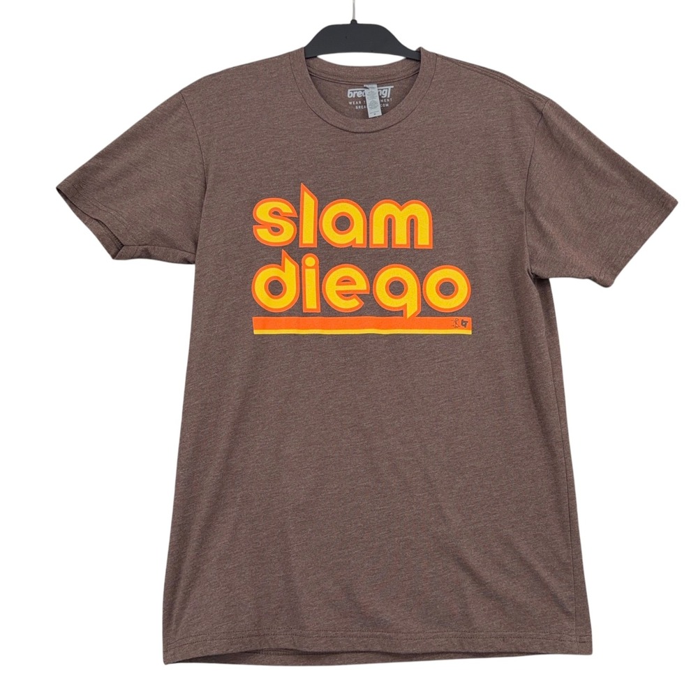 BreakingT Slam Diego Graphic T-Shirt Mens M Cotton Blend Brown